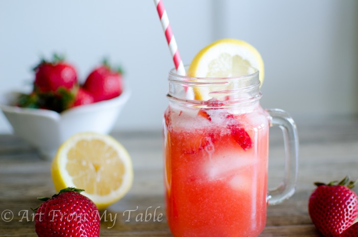 Fresh Strawberry Lemonade with Honey | Art From My Table