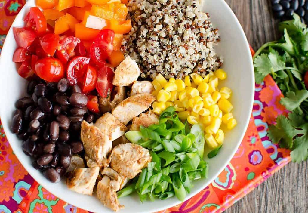 Quinoa Burrito Bowls Recipe with chicken~better than take out