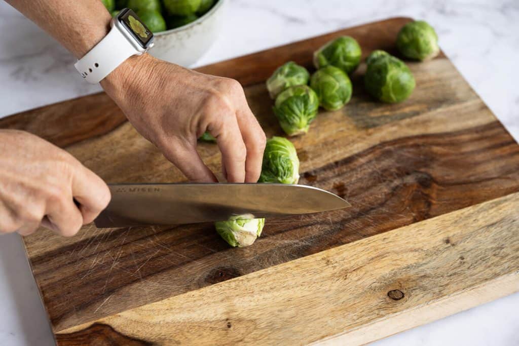 brussels sprout end being trimmed off