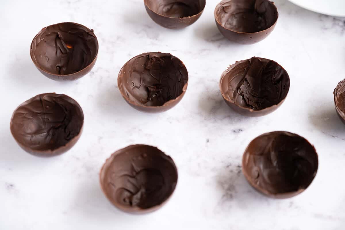 empty chocolate half spheres