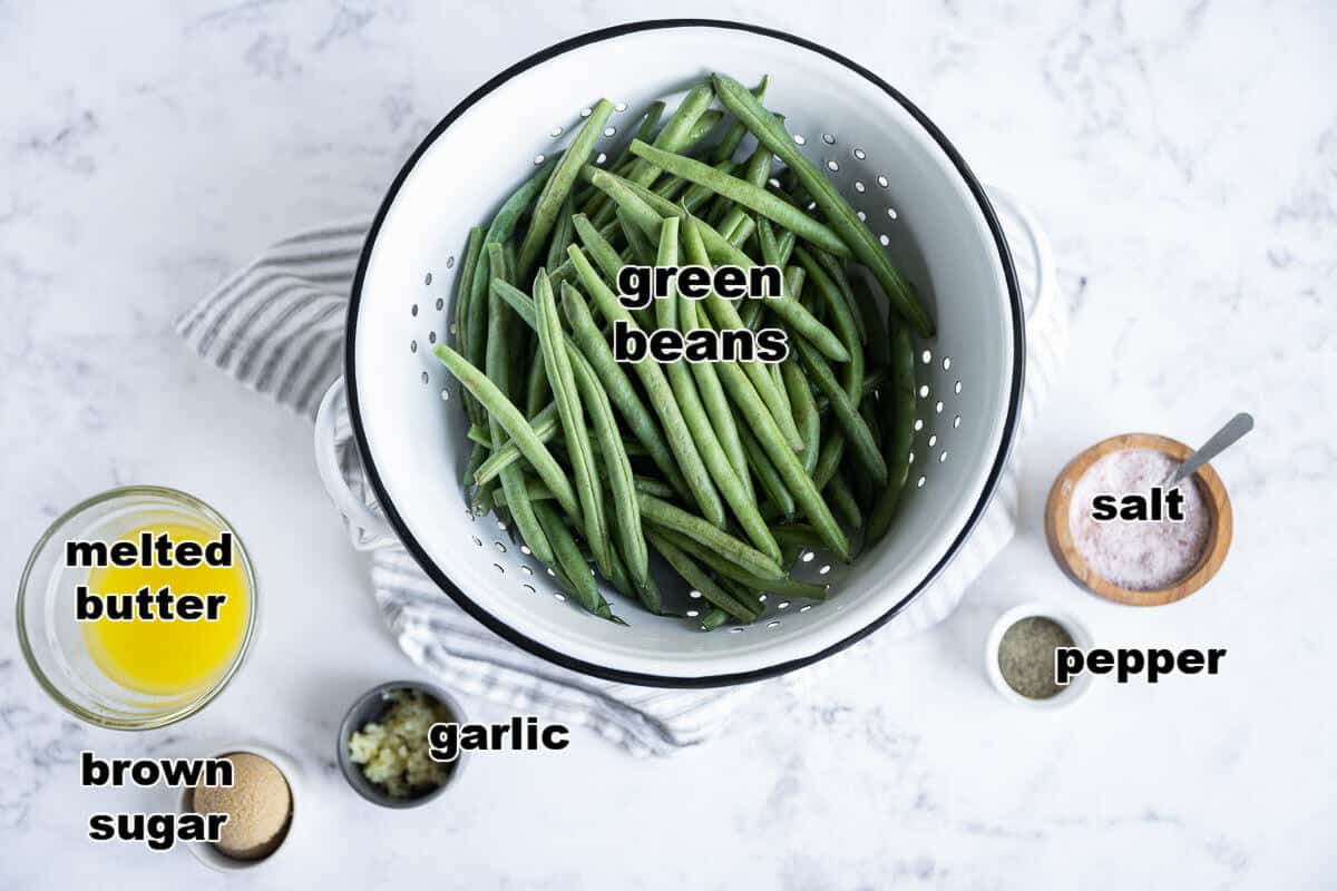 Ingredients to make Garlic Butter Green Beans.