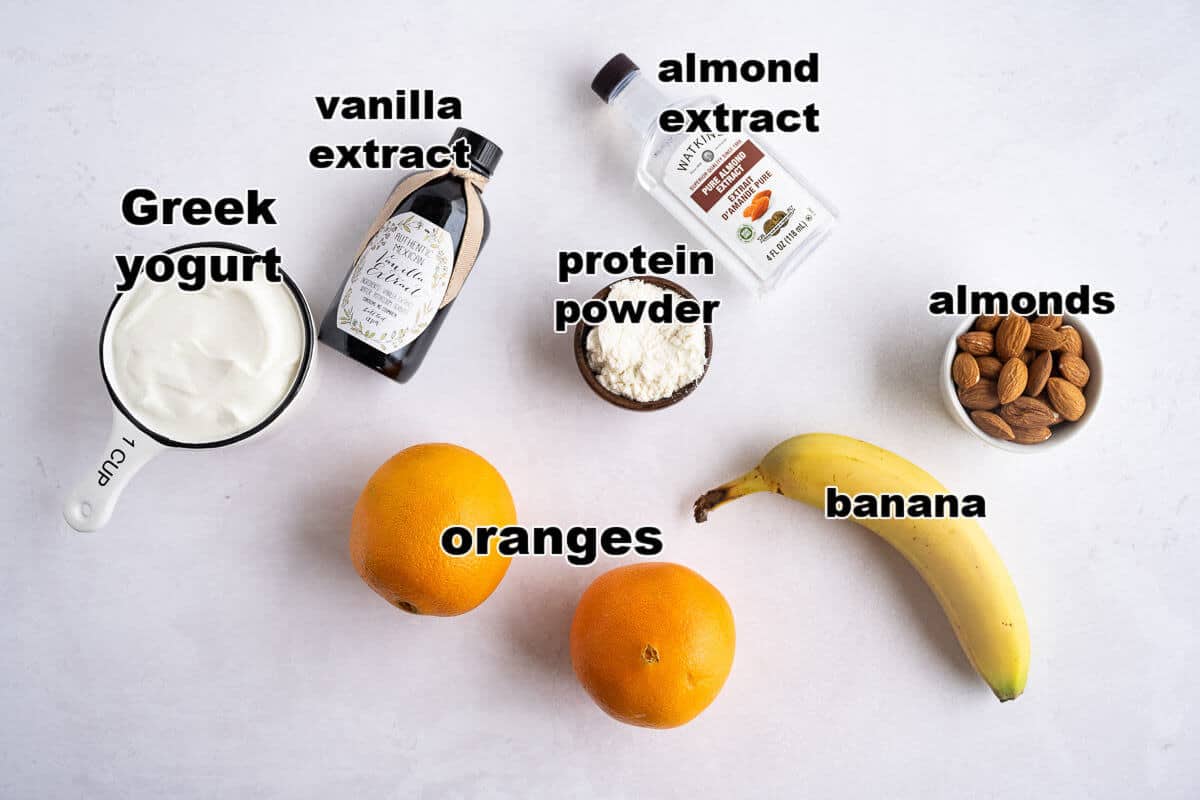 ingredients for orange creamsicle smoothie
