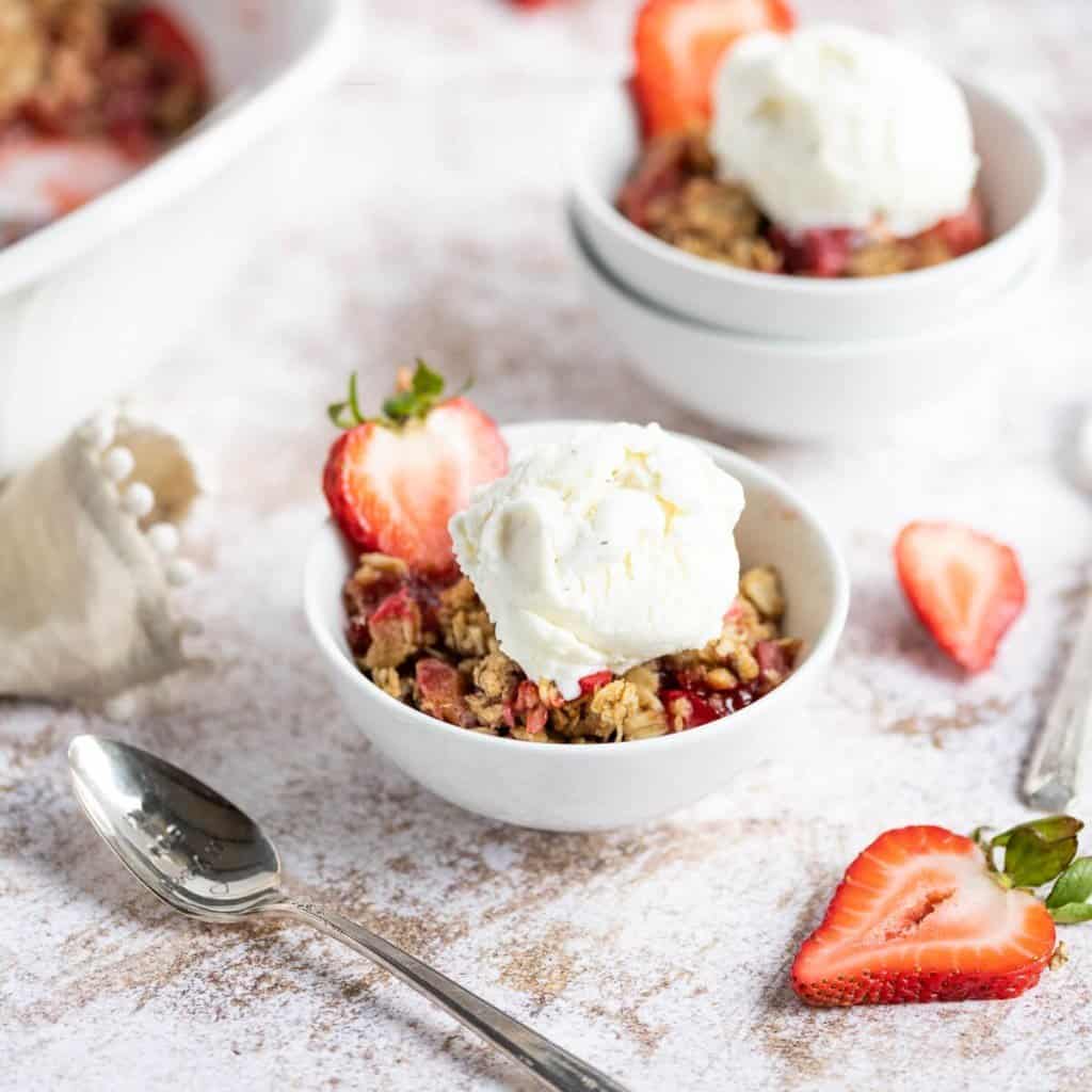 Rhubarb Crisp With Strawberries - Art From My Table