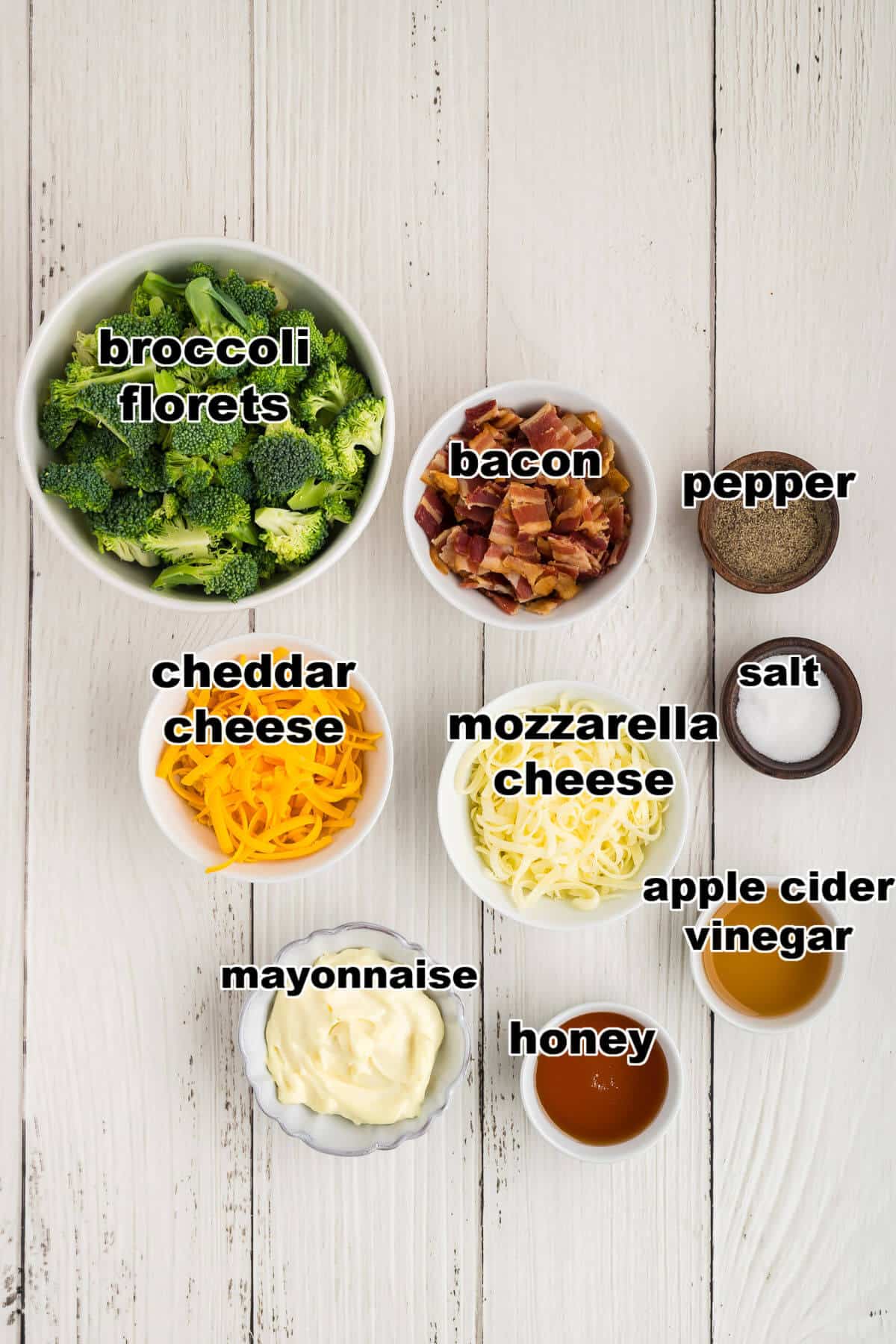 Ingredients to make Broccoli Salad (Chicken Salad Chick Copycat recipe)