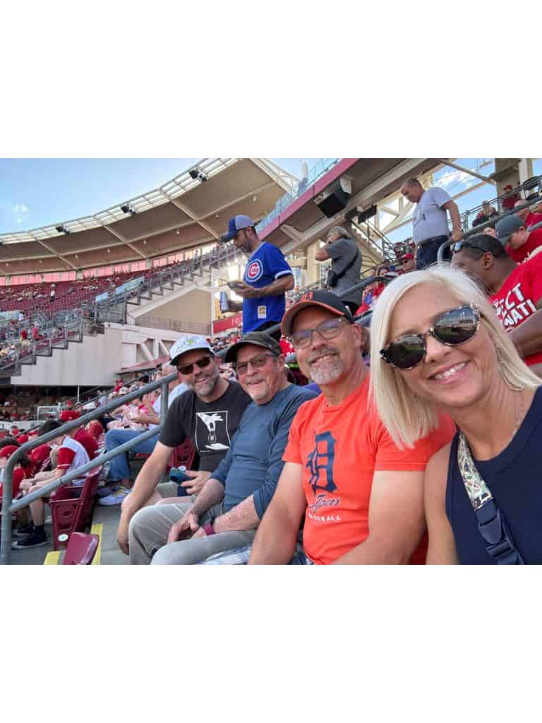 Family time at the Reds game.