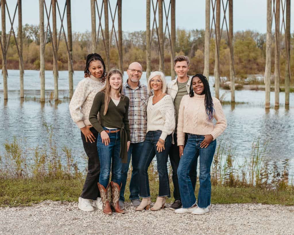 photo of Schmitz Family by a river.